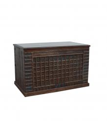 METAL & SOLID RECLAIMED WOOD W/ 1 DRAWER & 1 DOOR DESK