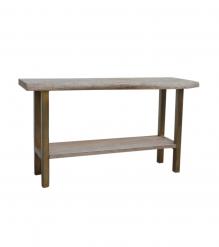 SOLID LIVE EDGE WOOD & IRON CONSOLE TABLE