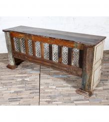 SOLID RECLAIMED TEAK WOOD & IRON CONSOLE
