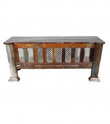 SOLID RECLAIMED TEAK WOOD & IRON CONSOLE