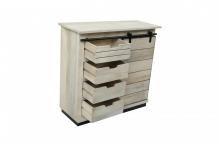 SOLID WOOD SIDEBOARD W/ 4 DRAWERS & SLIDING DOOR 