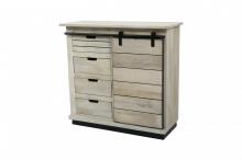 SOLID WOOD SIDEBOARD W/ 4 DRAWERS & SLIDING DOOR 