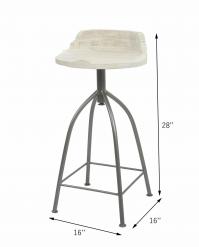 WOODEN IRON STOOL