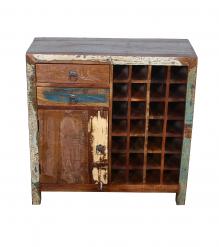 SOLID RECLAIMED TEAK WOOD WINE BAR