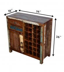 SOLID RECLAIMED TEAK WOOD WINE BAR