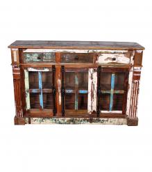 SOLID RECLAIMED TEAK WOOD SIDEBOARD W/ 3 DRAWERS & 3 DOORS