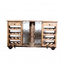 SOLID RECLAIMED TEAK WOOD & IRON BAR