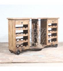 SOLID RECLAIMED TEAK WOOD & IRON BAR