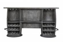 SOLID WOOD DOUBLE BARREL BAR COUNTER