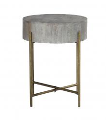 SOLID WOOD & METAL SIDE TABLE