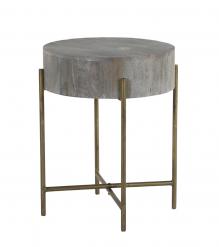 SOLID WOOD & METAL SIDE TABLE