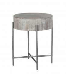 SOLID WOOD & IRON END TABLE