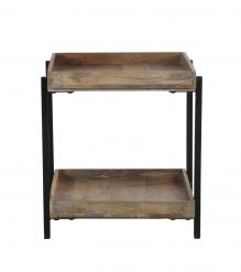 SOLID WOOD & IRON END TABLE
