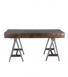 SOLID WOOD DESK W/ METAL LEGS