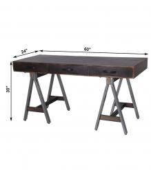 SOLID WOOD DESK W/ METAL LEGS