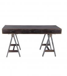 SOLID WOOD DESK W/ METAL LEGS