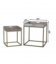 WOOD & IRON SIDE TABLES 