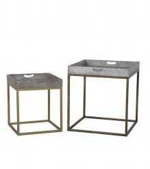 WOOD & IRON SIDE TABLES 