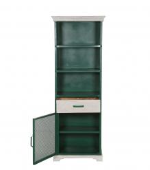 TALL IRON & SOLID WOOD CABINET
