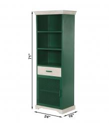 TALL IRON & SOLID WOOD CABINET