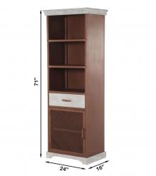 TALL IRON & SOLID WOOD CABINET