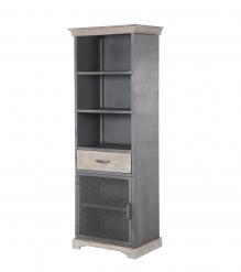 TALL IRON & SOLID WOOD CABINET