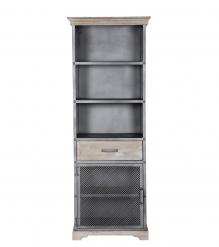 TALL IRON & SOLID WOOD CABINET