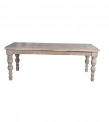 SOLID WOOD DINING TABLE W/ TURNED LEGS