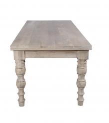 SOLID WOOD DINING TABLE W/ TURNED LEGS