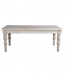 SOLID WOOD DINING TABLE W/ TURNED LEGS