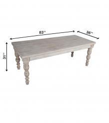 SOLID WOOD DINING TABLE W/ TURNED LEGS