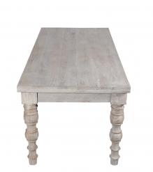 SOLID WOOD DINING TABLE W/ TURNED LEGS