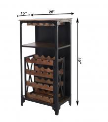 SOLID WOOD & IRON BAR CABINET