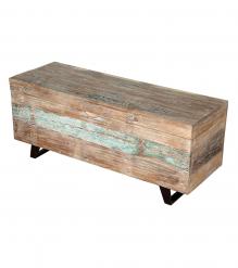 SOLID RECLAIMED TEAK  WOOD STORAGE TRUNK COFFEE TABLE 