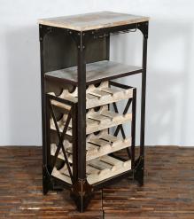 SOLID WOOD & IRON BAR CABINET