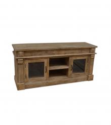 SOLID WOOD MEDIA CABINET W/ 2 DOORS
