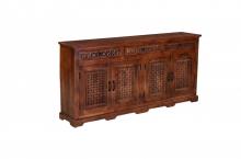 4 DOOR CARVED WOOD SIDEBOARD W/ DRAWERS