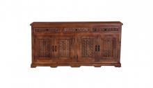 4 DOOR CARVED WOOD SIDEBOARD W/ DRAWERS