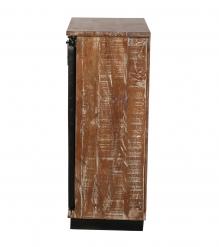 SOLID WOOD & IRON SLIDING DOOR SIDEBOARD