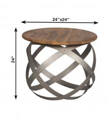 WOODEN IRON STOOL