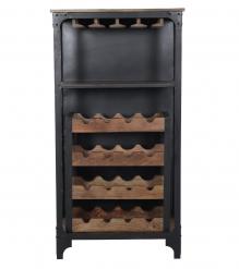 SOLID WOOD & IRON BAR CABINET