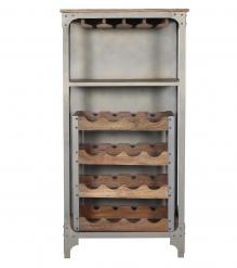 SOLID WOOD & IRON BAR CABINET