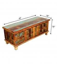 Brass Inlay Buddha Reclaimed Wood Trunk