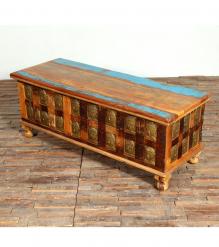 Brass Inlay Buddha Reclaimed Wood Trunk