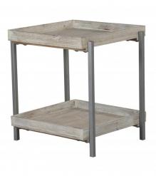 WOOD + METAL SIDE TABLE