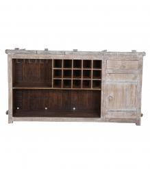 SOLID RECLAIMED TEAK WOOD WINE BAR CABINET