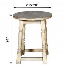 SOLID WOOD ROUND END TABLE 