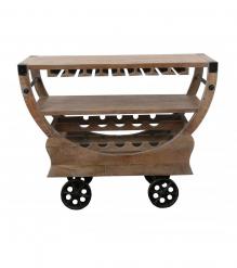 SOLID WOOD BAR TROLLY