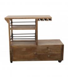 SOLID WOOD BAR CART