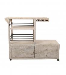 SOLID WOOD BAR TROLLY